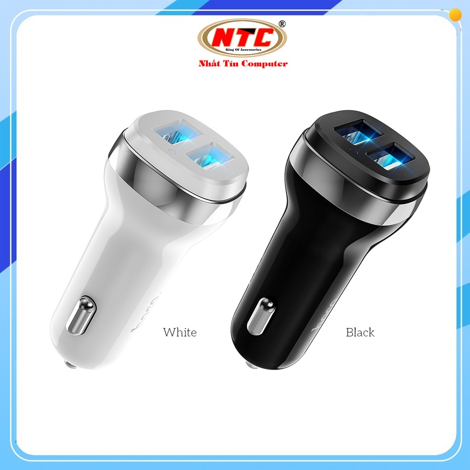 Cốc sạc nhanh cho ô tô / xe hơi hoco z40, 2 cổng usb, công suất 12w - nhất tín computer