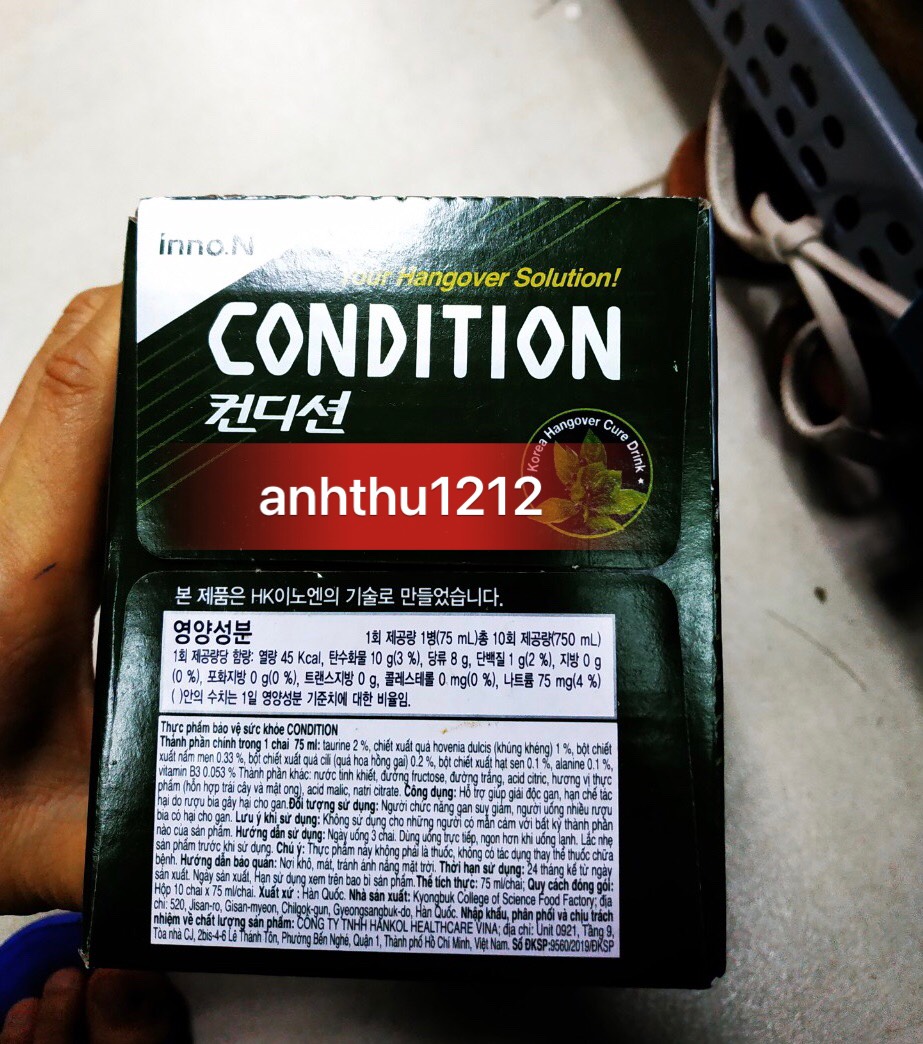 Nước giải rượu condition 75ml Hàn Quốc