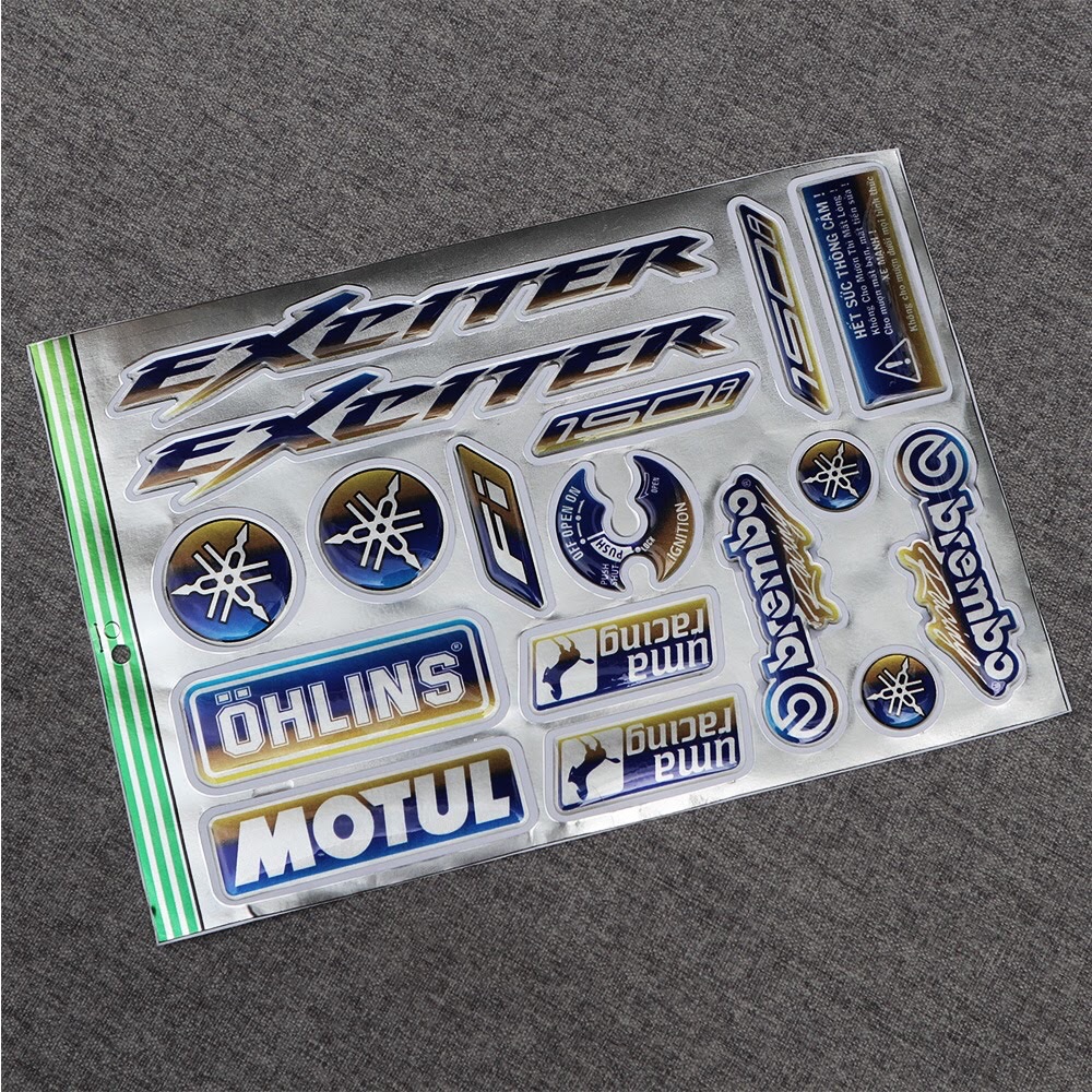 [HoT] Bộ Tem Nổi - Logo EXCITER - YAMAHA - MOTUL - OHLIN siêu cool cho ae nhà mình