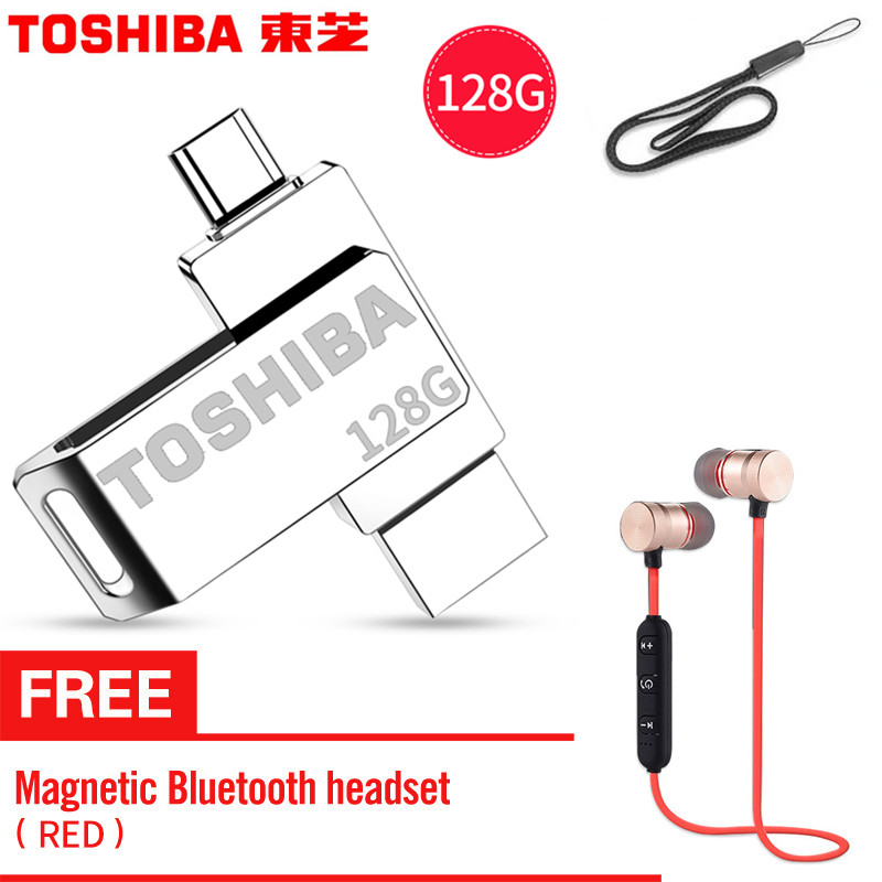 [Get free Bluetooth Earphone]Original Brand USB Flash Drive 128GB OTG Metal USB 3.0+ Type C Pendrive Stick
