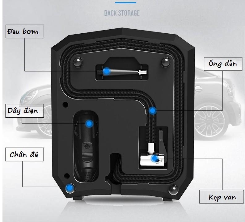 [HCM]Máy Bơm Lốp Ôtô kiêm Đèn Pin chiếu sáng