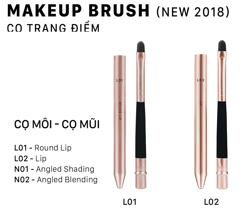 [HCM]Cọ Môi Lông Dài Vỏ Đen Vacosi L01