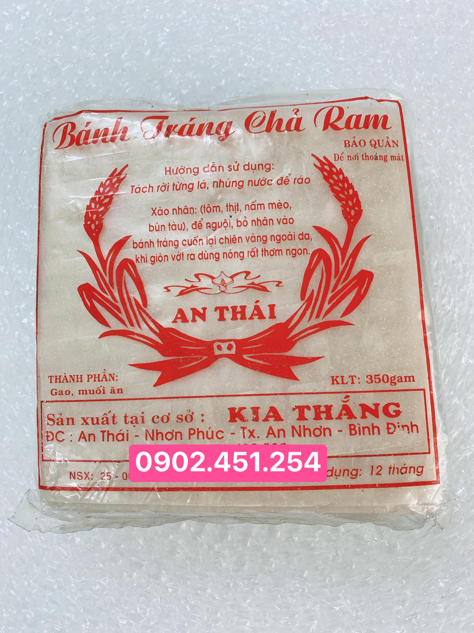1 Bịch Bánh Tráng Cuốn Chả Ram Bình Định (~80 miếng)