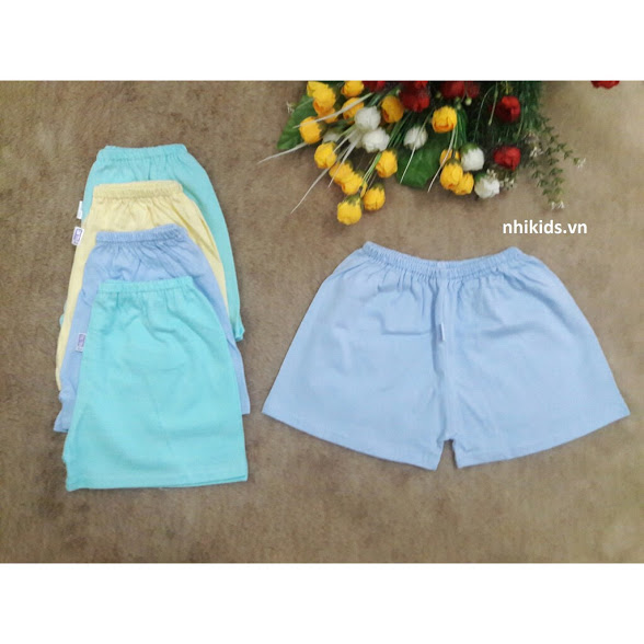 [ 100% Cotton ]COM BO 2 QUẦN NGẮN SƠ SINH MÀU BOSSINI
