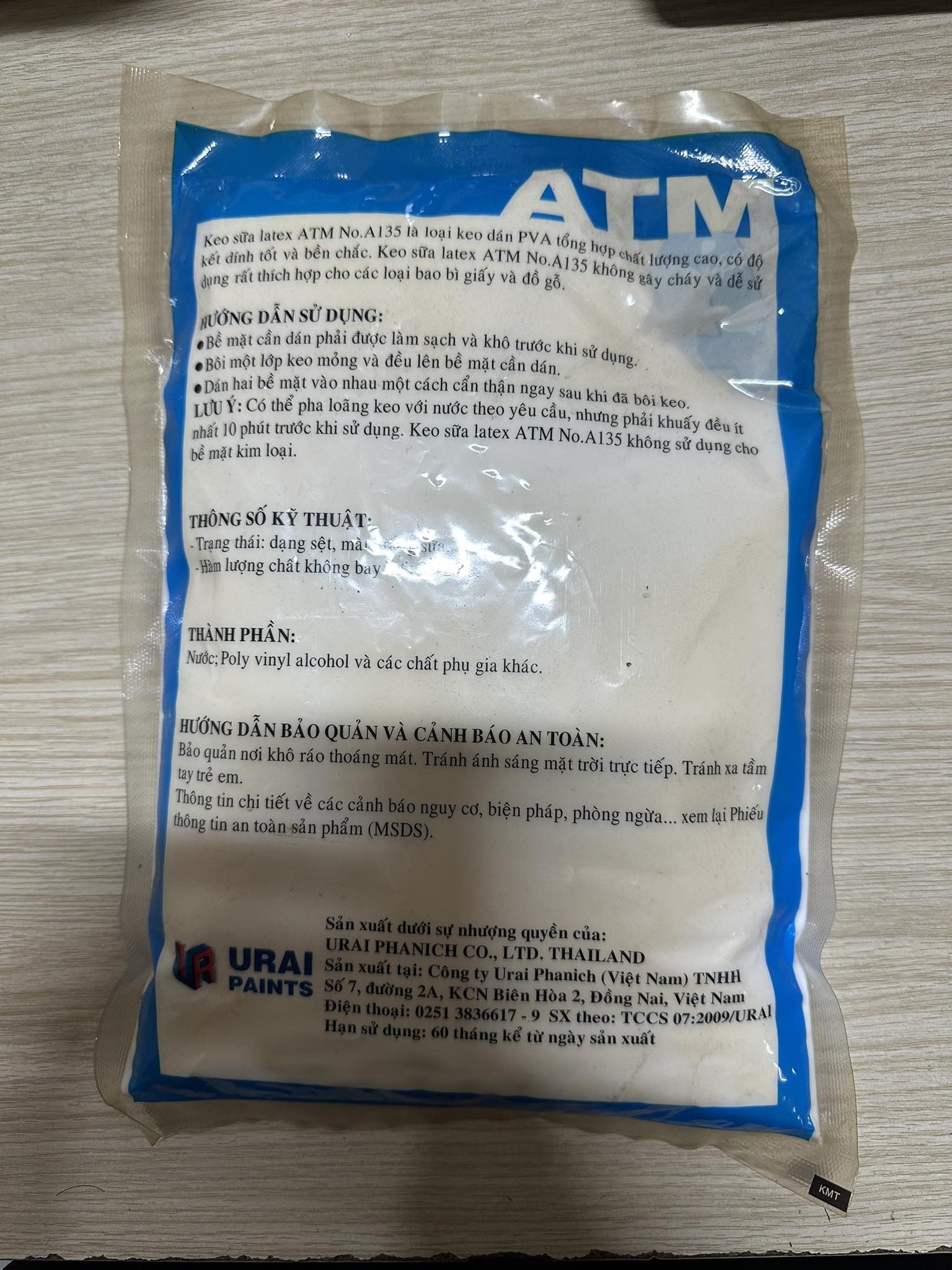 Keo sữa LATEX NO.A135