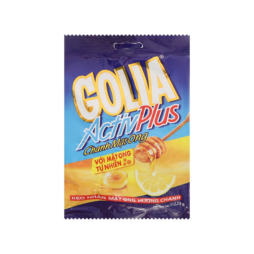 Kẹo Nhân Mật Ong Hương Chanh Golia ActivPlus (Gói 112.2g)