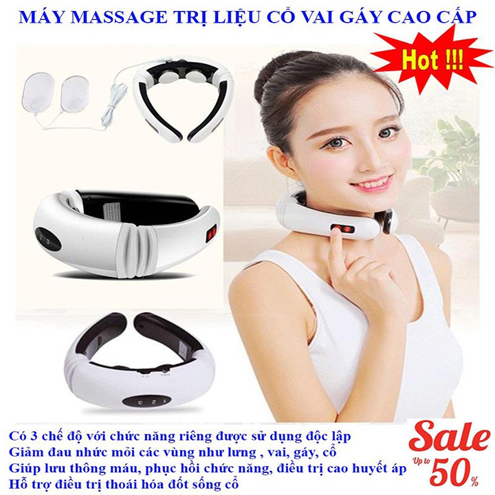 Quạt đeo cổ mini không cánh thổi 360 độ có 3 chế độ gió