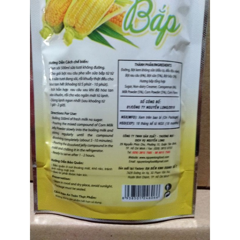bột rau câu sữa bắp dragon [gói 106g]