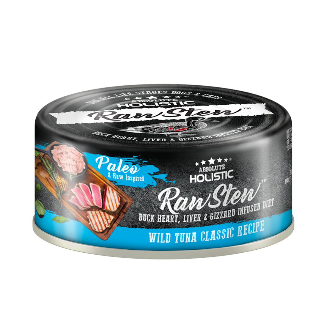 Pate Thức Ăn Ướt Cho Chó/Mèo Absolute Holistic Cá Ngừ - Raw Stew - Lon 80G
