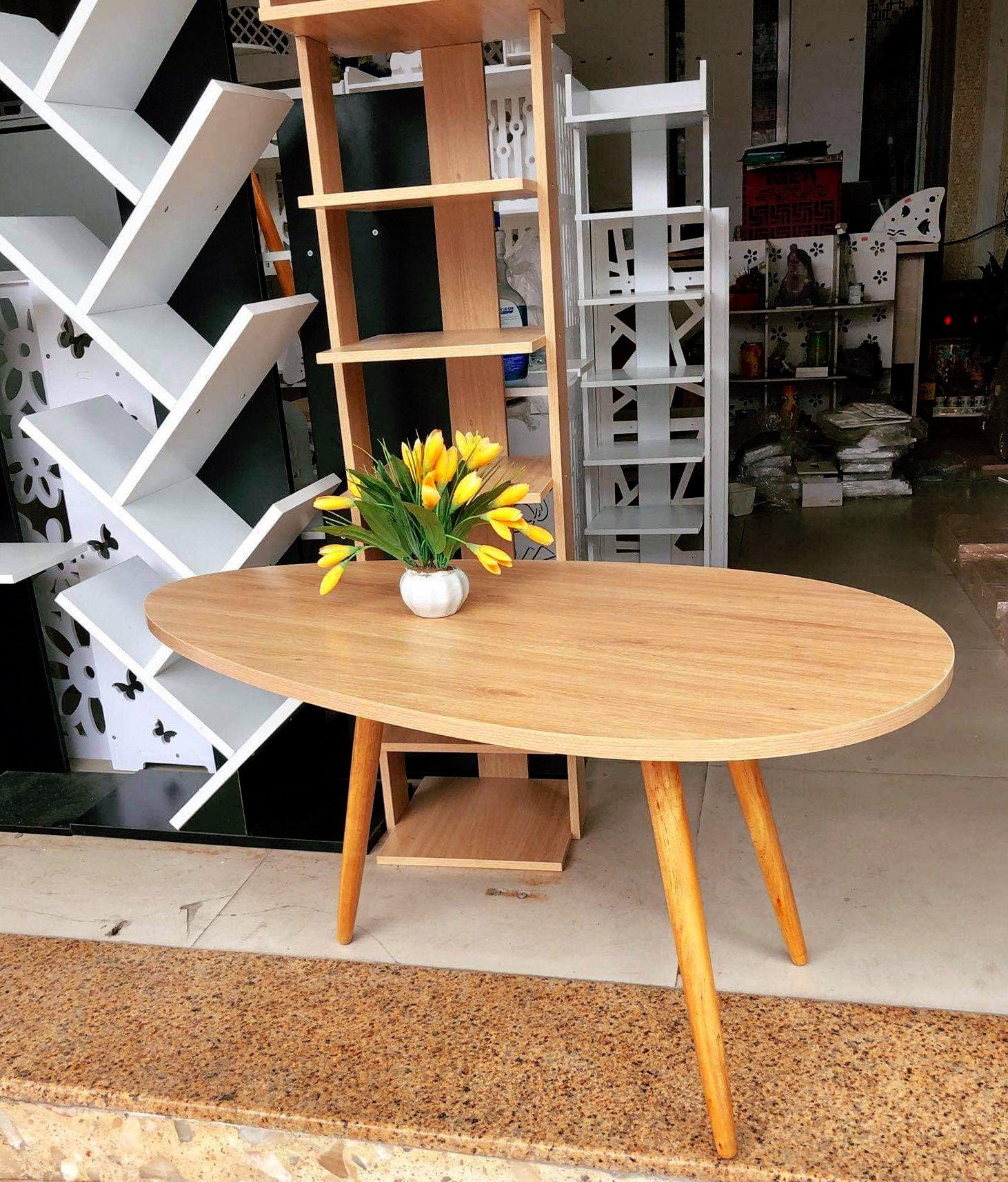 Bàn trà Bắc Âu hình trứng 1 tầng gp55