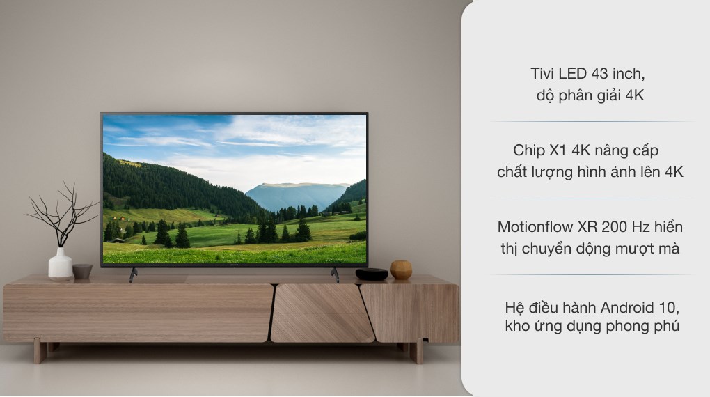 [TRẢ GÓP 0%] Android Tivi Sony 4K 43 inch KD-43X75  (Giá áp dụng giao tại HN, HCM& các tỉnh liên hệ shop)