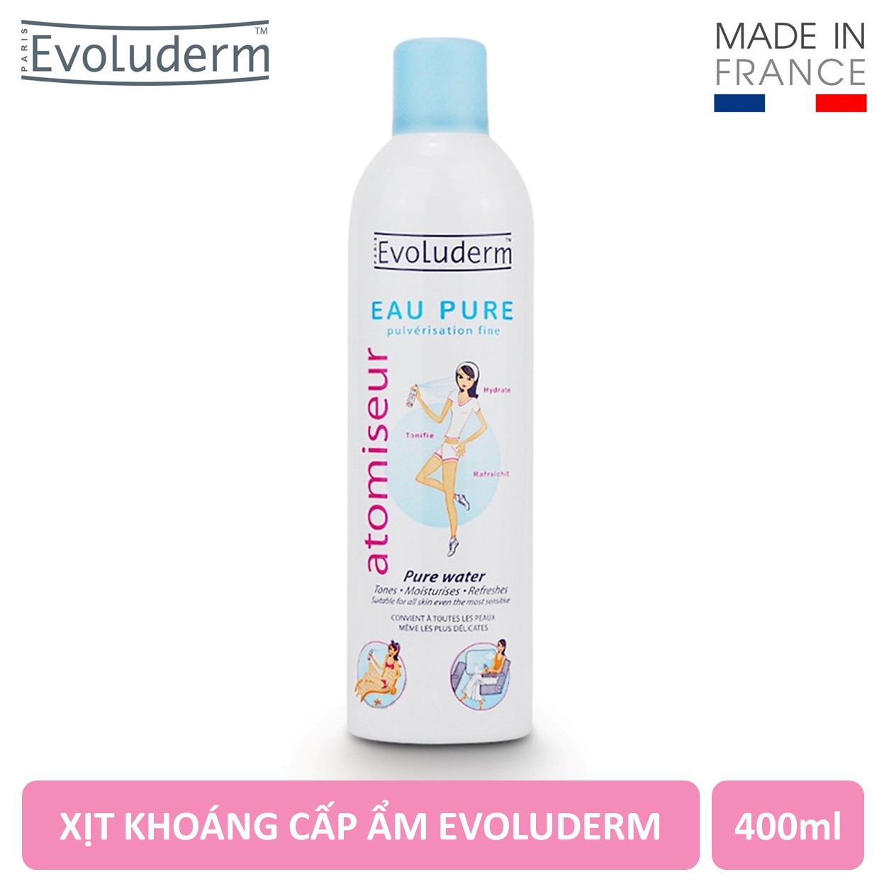 Xịt Khoáng Cấp Ẩm Evoluderm Atomiseur Eau Pure