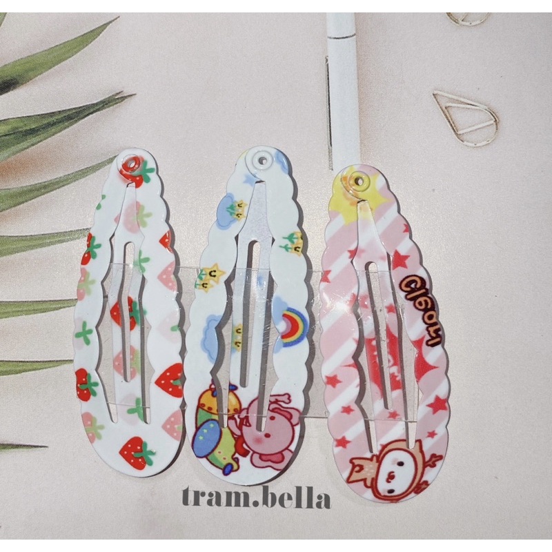 set 3 kẹp tóc hình trái cây kẹp tóc mái dễ thương