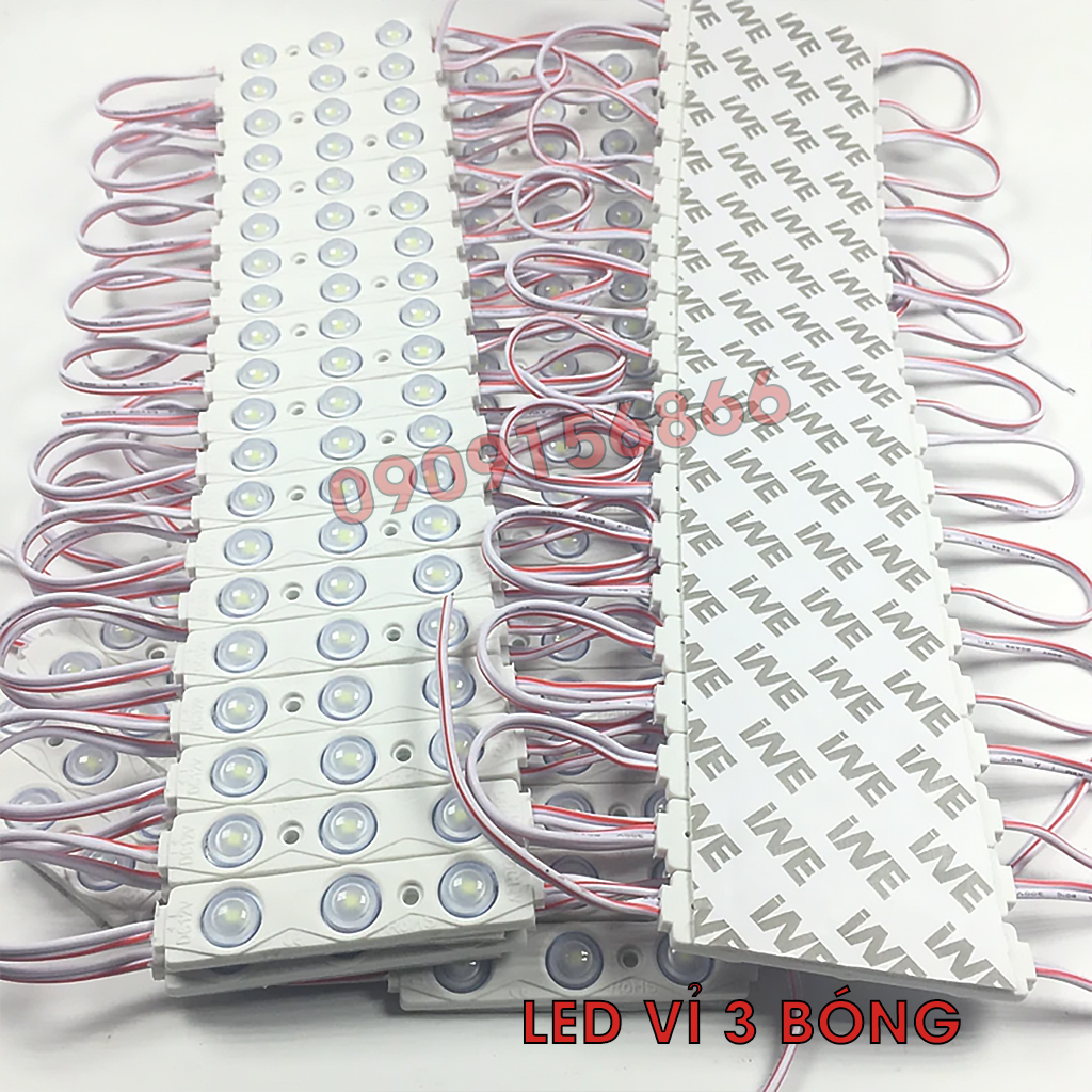 Đèn Led hắt 3 bóng 6011 điện 12v (20 bóng / vỉ)