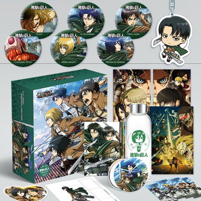 (200) Hộp quà tặng anime Attack On Titan Đại Chiến Titan có bookmark postcard huy hiệu ảnh dán ảnh thẻ poster