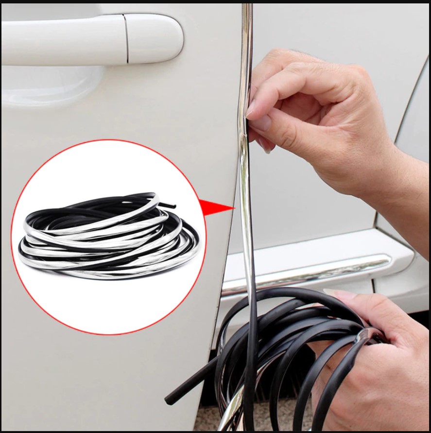 5M Nẹp viền chữ U mạ crom vân carbon
