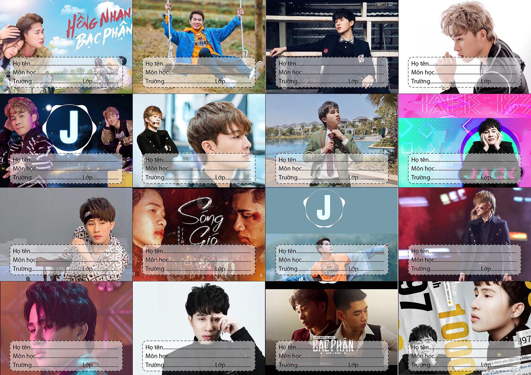 set 32 nhãn vở JACK PHƯƠNG TUẤN J97