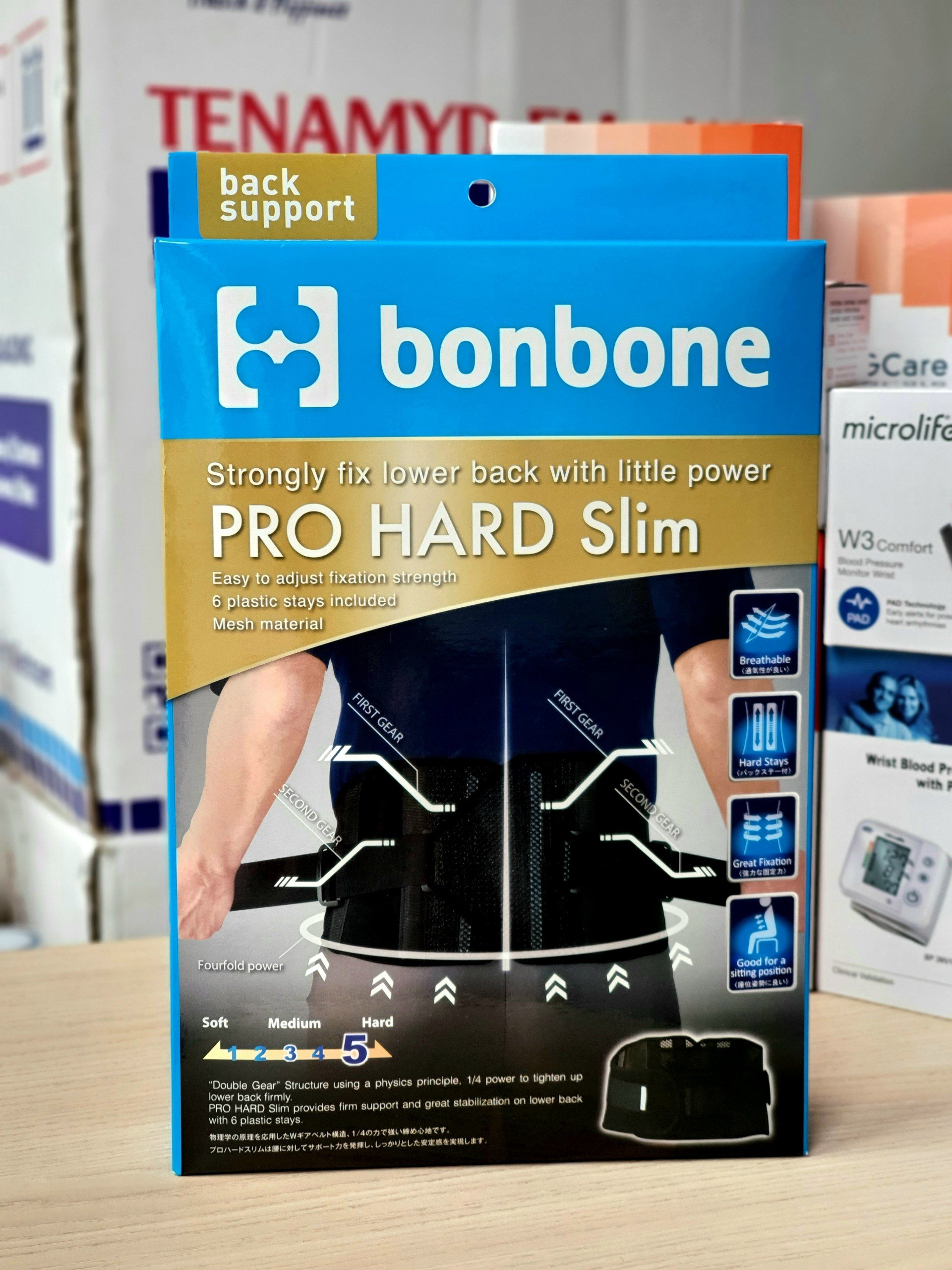 Đai hỗ trợ cột sống Pro Hard Slim BONBONE - (Đen) các size