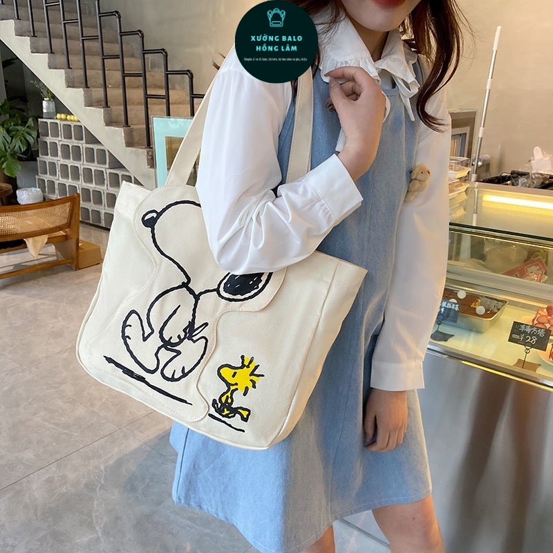 túi vải tote snoopy đeo vai