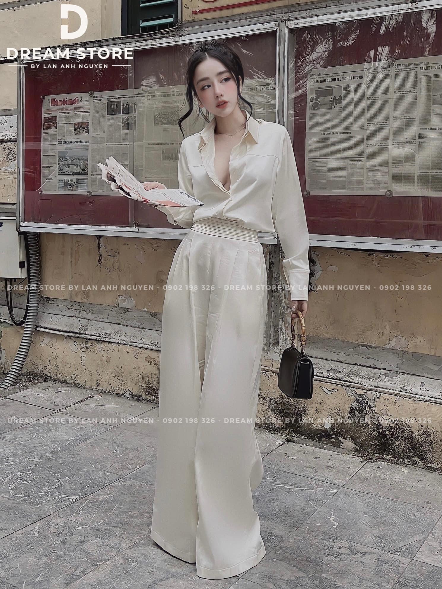 SET THIẾT KẾ ÁO SƠ MI + QUẦN DÀI LƯNG CAO S215 (TÁO ĐỎ BIGSIZE 55-90KG) 🍎🍎🍎