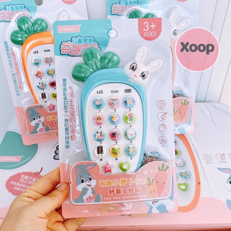 ĐỒ CHƠI! ĐIỆN THOẠI THỎ CÀ RỐT PHÁT NHẠC CHO BÉ