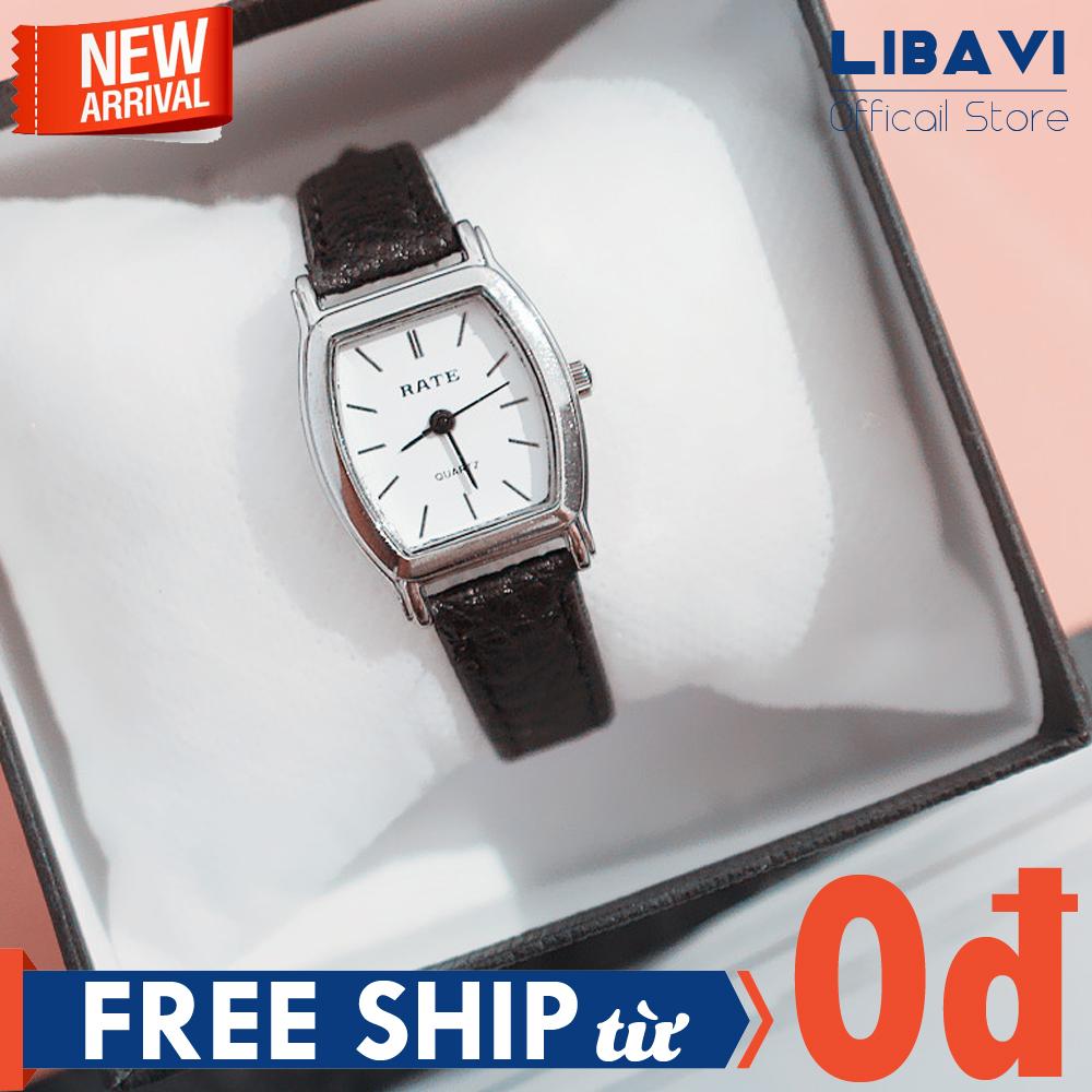Đồng hồ nữ Rate C35, mặt hình thoi thời trang 2019, dây da, chạy 3 kim, kháng nước, chống trầy nhẹ, bảo hành 6 tháng