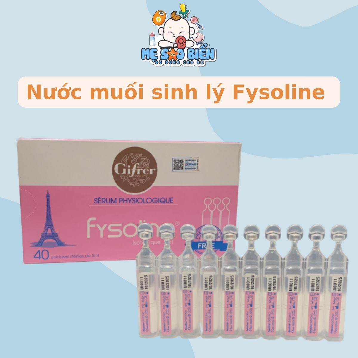 Nước muối sinh lý Pháp Physiodose/ Gifrer cho trẻ sơ sinh