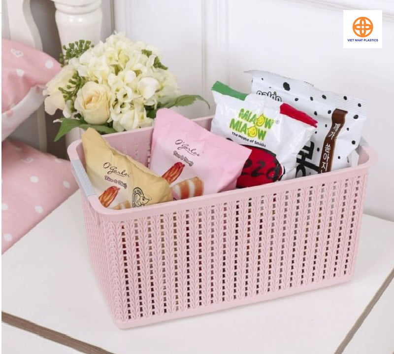 COMBO 3 GIỎ, RỔ ĐAN CHỮ NHẬT NHỰA VIỆT NHẬT CAO CẤP 3 KÍCH CỠ(SIZE NHỎ ,SIZE TRUNG,SIZE ĐẠI) ĐỰNG ĐỒ DÙNG ĐA NĂNG, MÀU SẮC( TRẮNG ,XANH ,HỒNG)