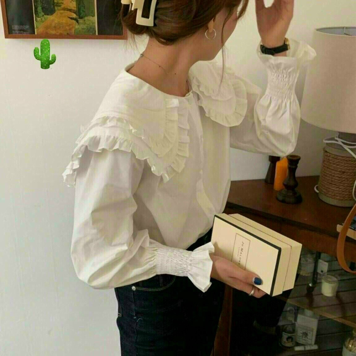 3 Mẫu Áo somi nữ cổ bèo siêu dễ thương