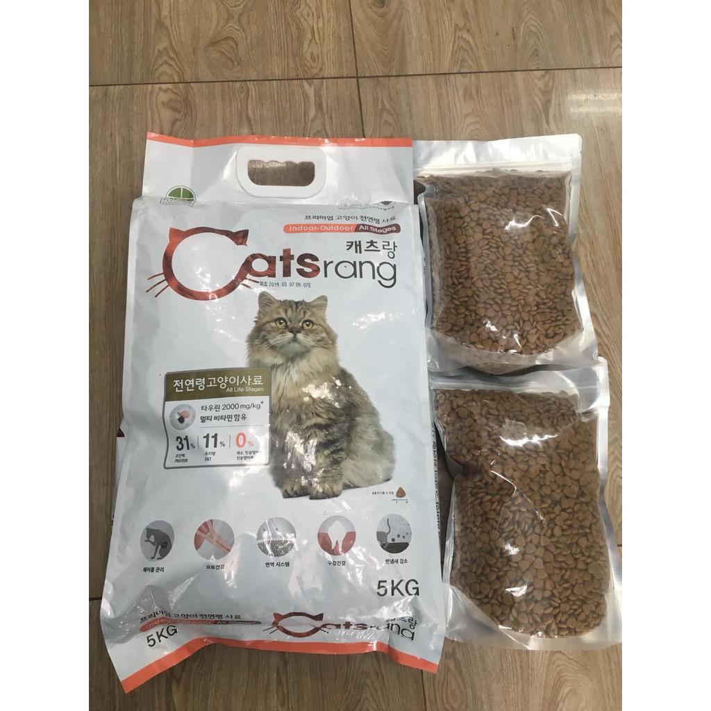 Thức ăn hạt cho mèo CATSRANG Hàn Quốc - Túi 1kg thức ăn cho mèo | Hạt cho mèo | Borupet
