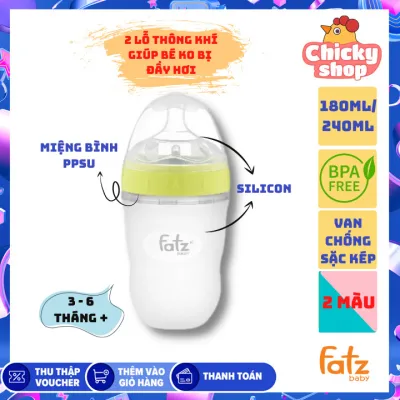 [HCM]Bình sữa Silicon Fatz Baby van chống sặc kep 240ml