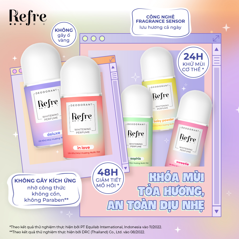 Lăn Khử Mùi Refre Whitening Perfume 40ml Hasaki Sản Phẩm Chính Hãng