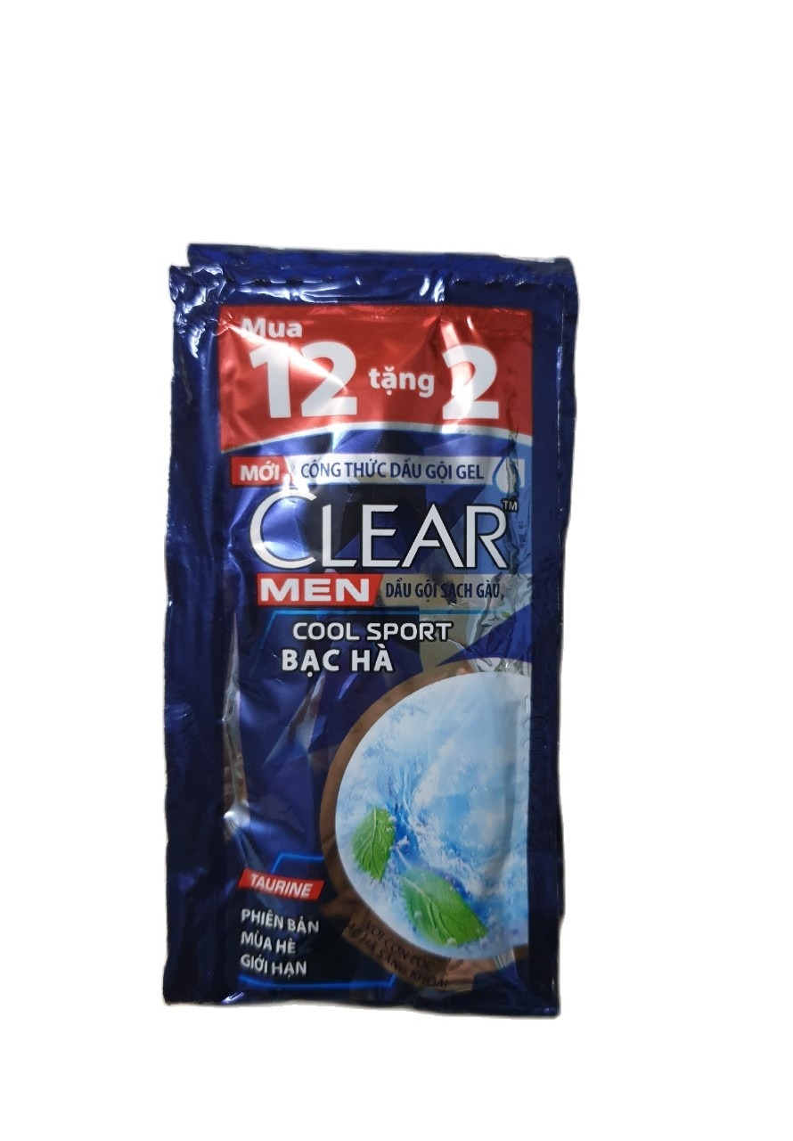 [HCM]12 gói Dầu Gội Clear Men Bạc Hà Mát Lạnh ( 6g/gói*12)