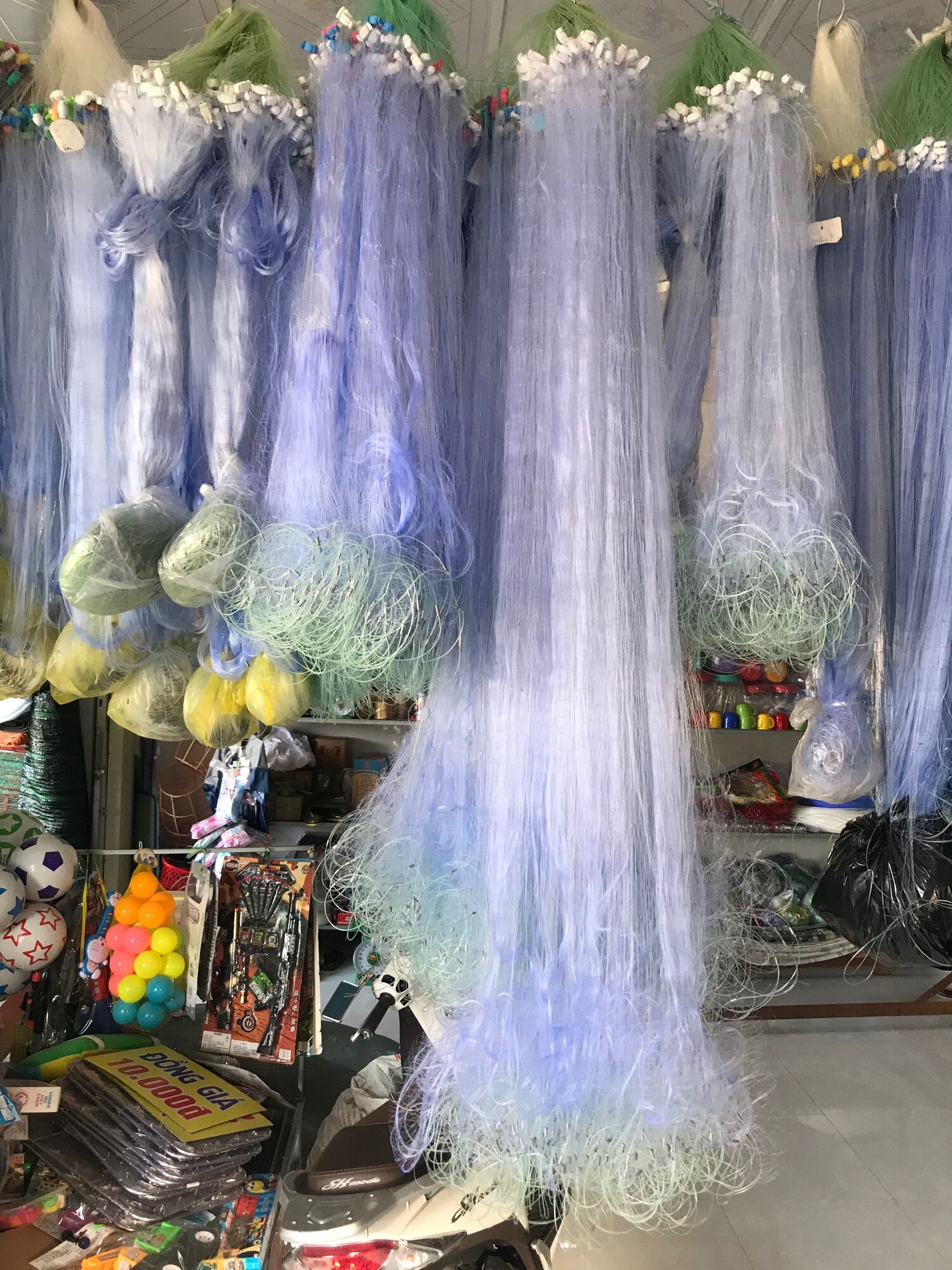 Lưới đánh cá Lưới Thái Lan cao 2m, 1,5m, 1,2m, Dài 50m