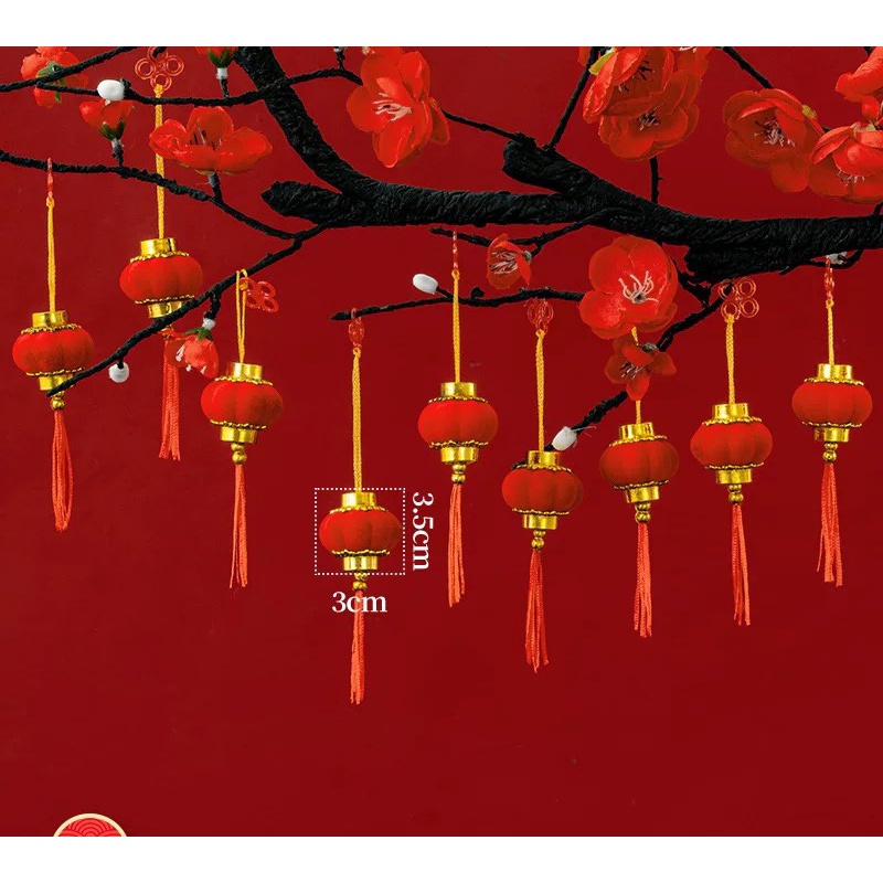 Lồng Đèn treo trang trí tết 3cm/4cm (lồng đèn treo cây) đón tết HT93