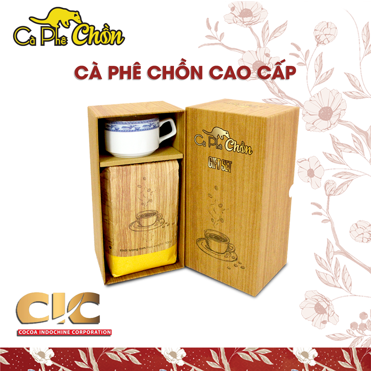 Cà phê chồn cao cấp - 500g (ly sứ) - Thích hợp làm quà tặng