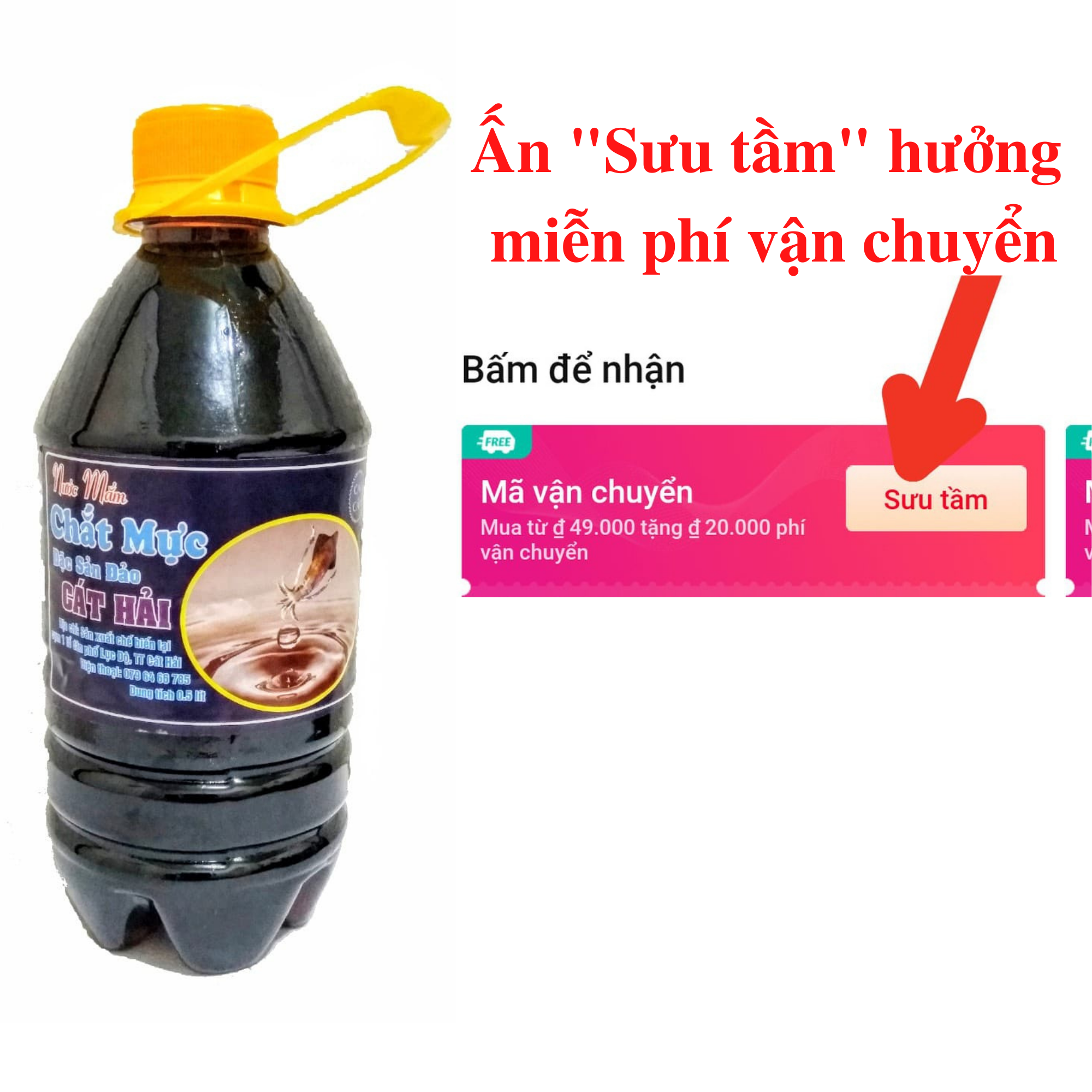 Nước mắm Chắt Mực Cát Hải (0.5 lít)