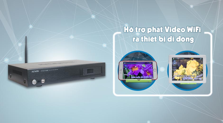 [HCM][Trả góp 0%]Đầu karaoke độ nét cao Acnos SK9018Plus + Ổ Cứng 4T (Đen)