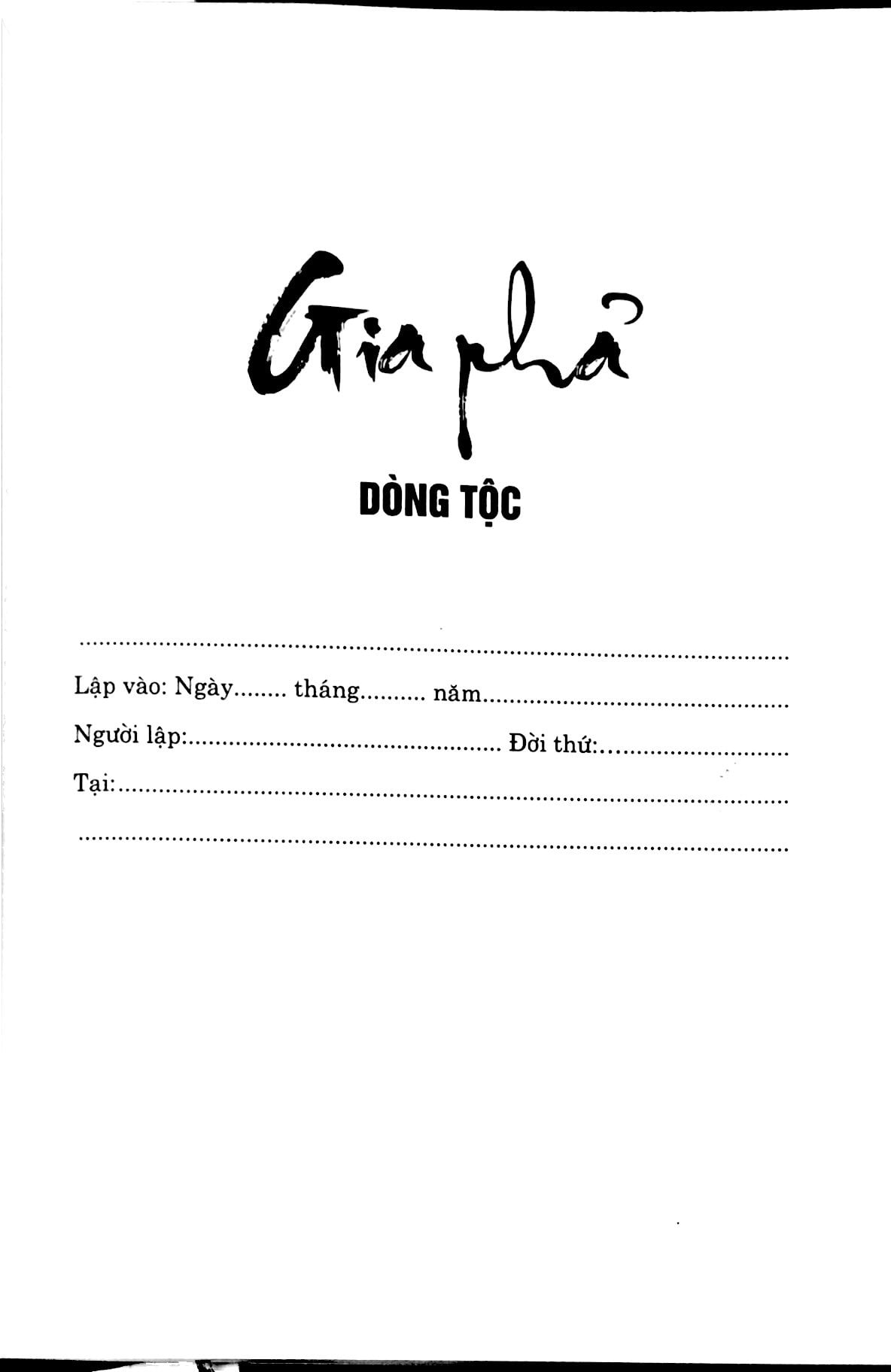 Fahasa - Gia Phả Dòng Tộc