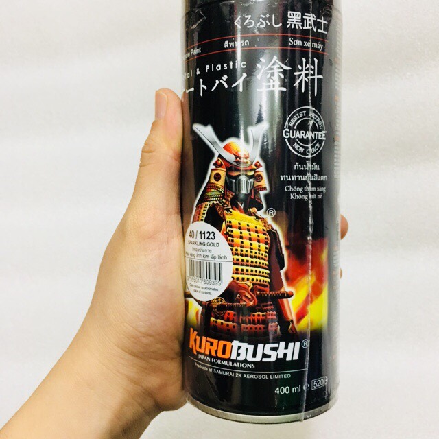 Sơn xịt Samurai - 40/1123 MÀU VÀNG ÁNH KIM LẤP LÁNH 400ML