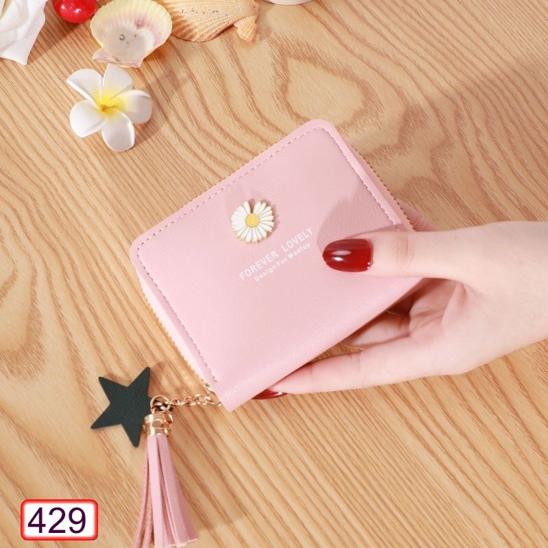 [Hcm]Ví Ngắn Nữ Cầm Tay Đính Bông Hoa Cúc 429 Thời Trang Hot Trend