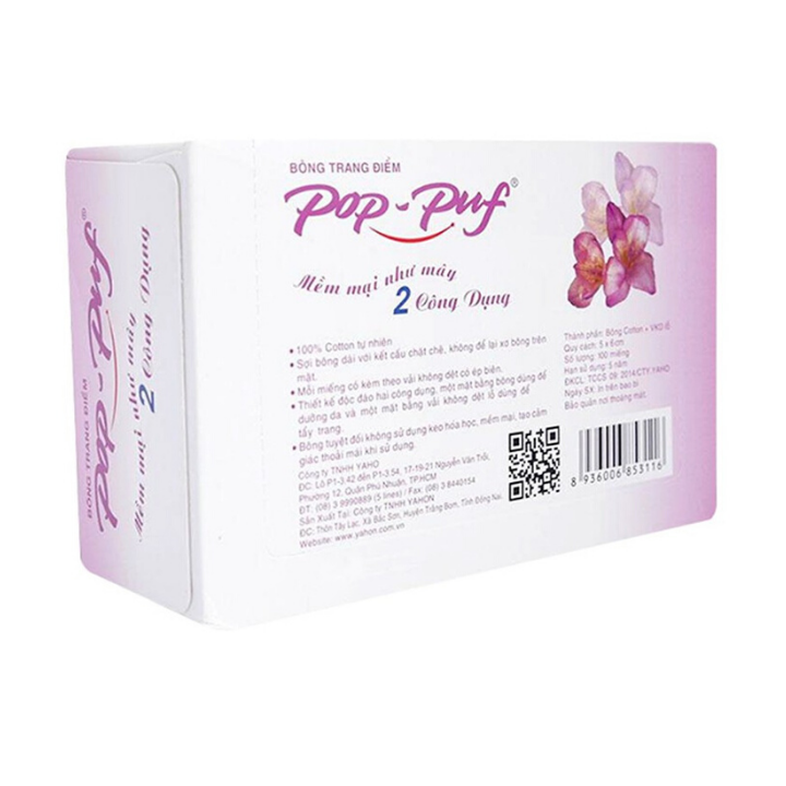 [HCM]BÔNG TẨY TRANG POP-PUF 100 miếng