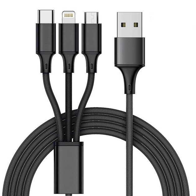 CÁP SẠC ĐA NĂNG 3 TRONG 1 - Lightning - Micro USB - Type C - DÂY DÙ SIÊU BỀN