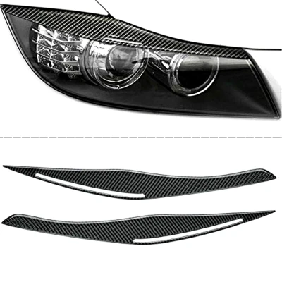 Car Headlight Lid Eyebrow Headlight Eyelids Decoration For-BMW 3 series E90 E92 325i 320i 318i 2005-2012