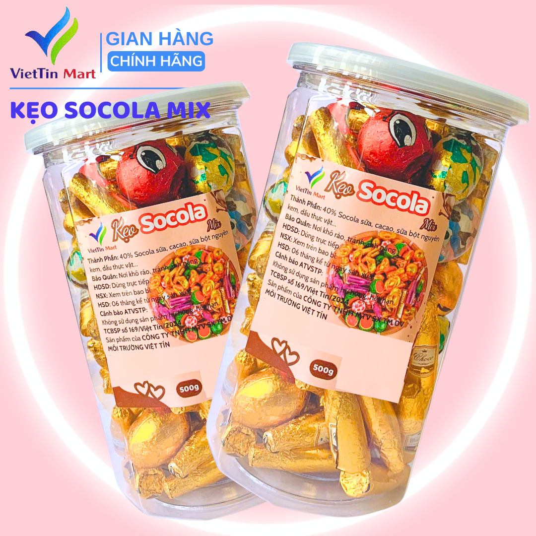 Combo 500gr KẸO SOCOLA MIX VỊ VIETTINMART