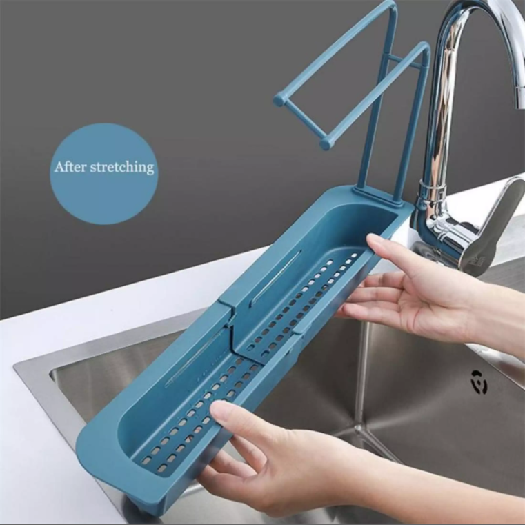 GIÁ ĐỰNG DỤNG CỤ RỬA CHÉN GẮN BỒN RỬA GẤP GỌN TIỆN LỢI CÓ LỖ THOÁT NƯỚC VÀ MÓC TREO HAI TẦNG PHƠI KHĂN 39.5x27x8.5cm(Nhiều màu) - [ Đồ dùng rữa chén Kệ rửa chén kệ nhà bếp kệ bồn nước kệ phơi khăn]