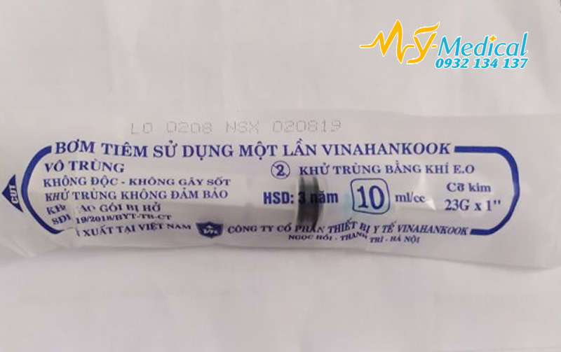 [HCM]Bơm tiêm sử dụng 1 lần 10ml/cc 10cc25 - 10cc23 hãng Vinahankook