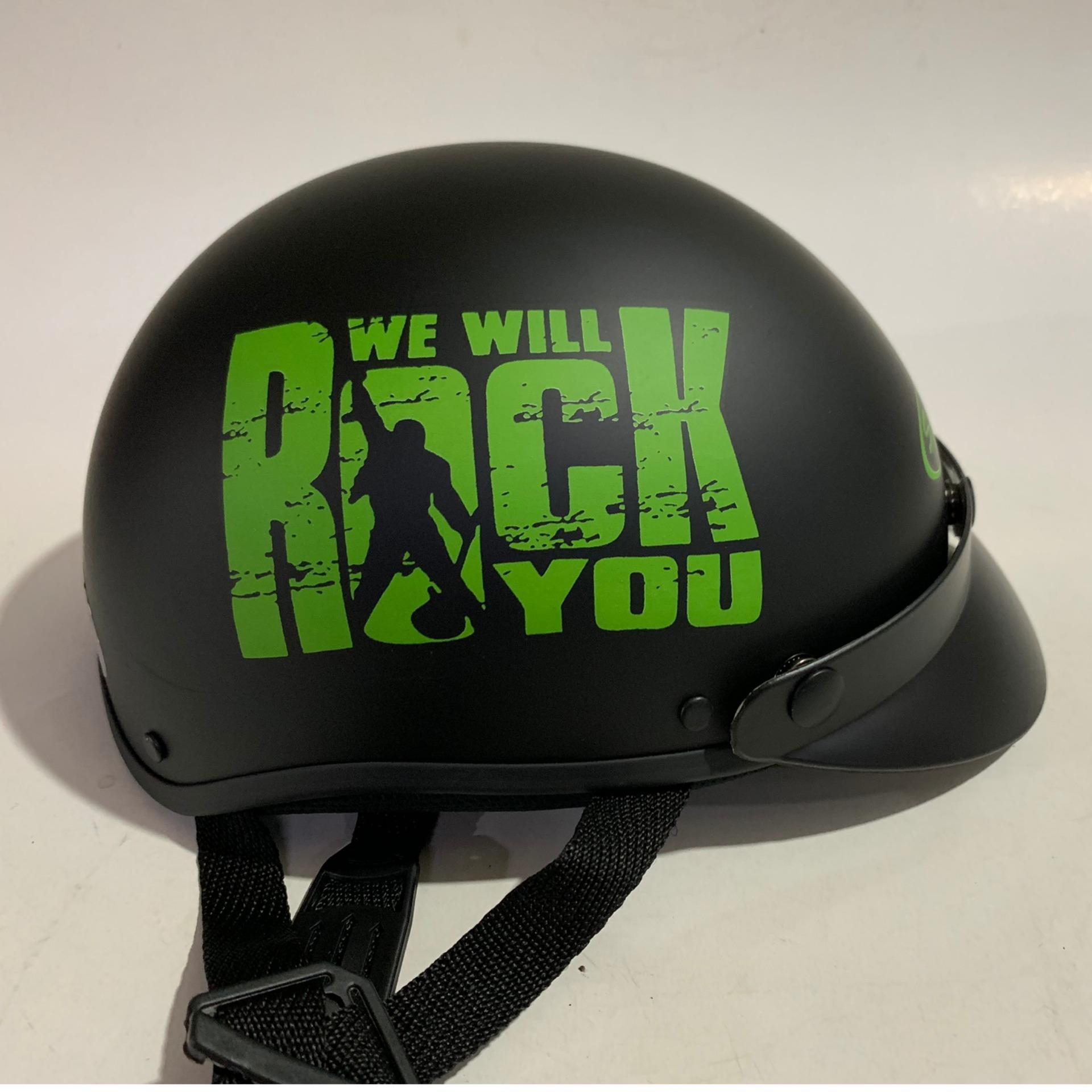 NÓN BẢO HIỂM NỮA ĐẦU TEM ROCK (ĐEN ĐỎ)