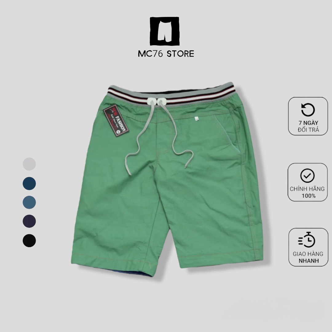 Quần Short Lưng Thun Nam Vải Kaki Mềm Mịn