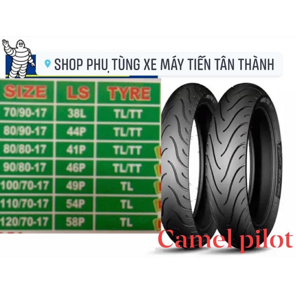 Vỏ lốp CAMEL  gai Pilot mã 888 XE MÁY 70/90 - 80/90 - 90/80 - 100/70 - 110/70 - 120/70 - 17 inches